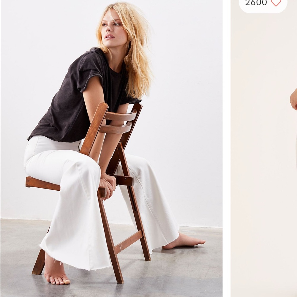 Free People just float on white flare jeans
